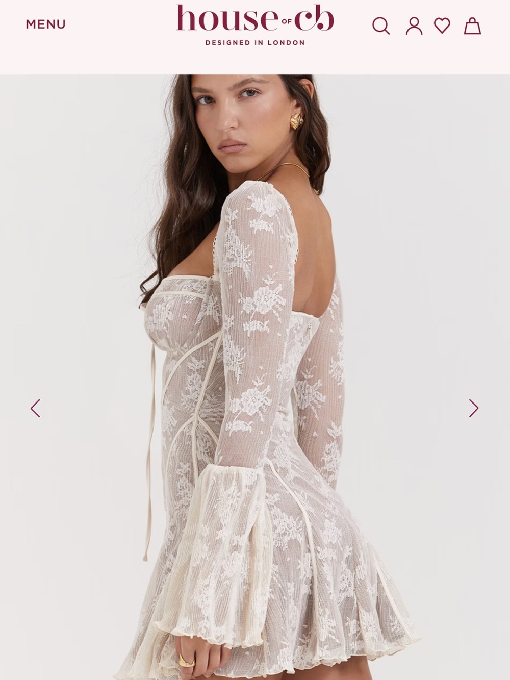House of CB Analisa Cream Lace Corset Mini Dress - Picture 3 of 7